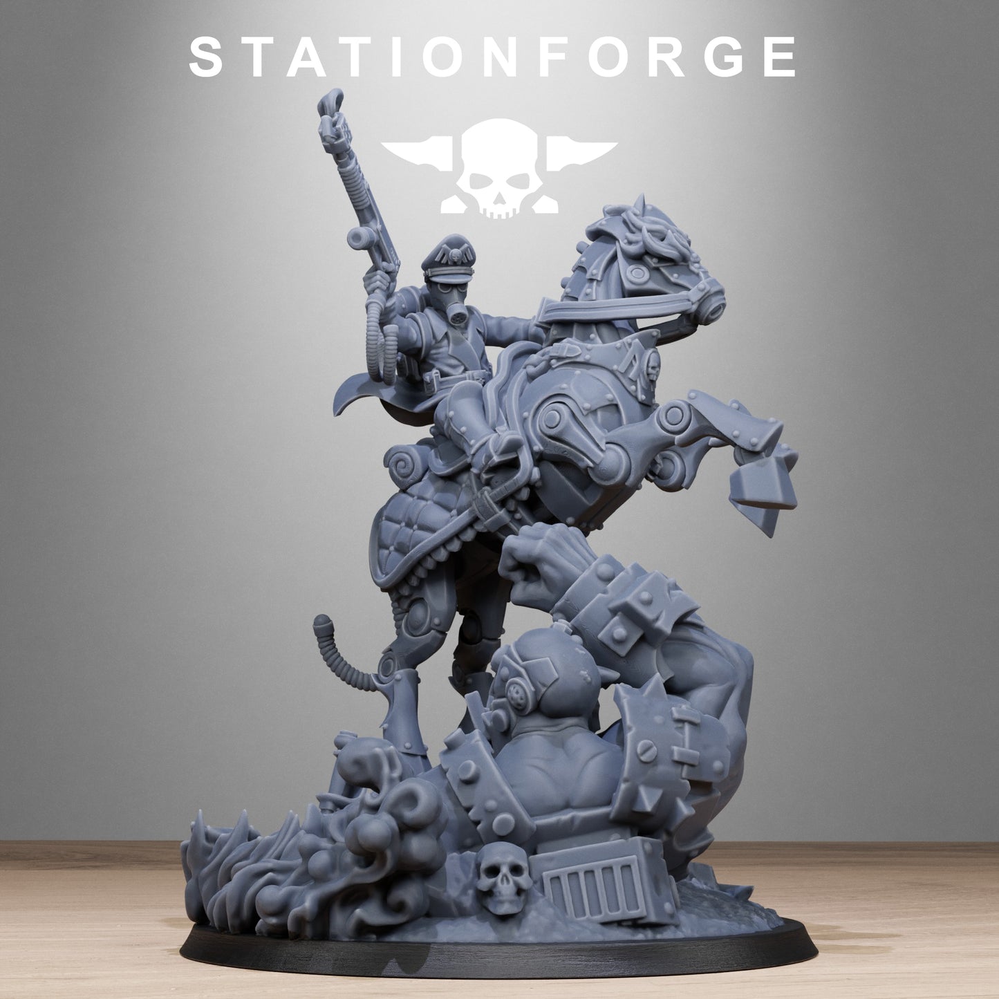 RoyalGuard Elites et le GrimGuard Officer Horseman au format 5 cm