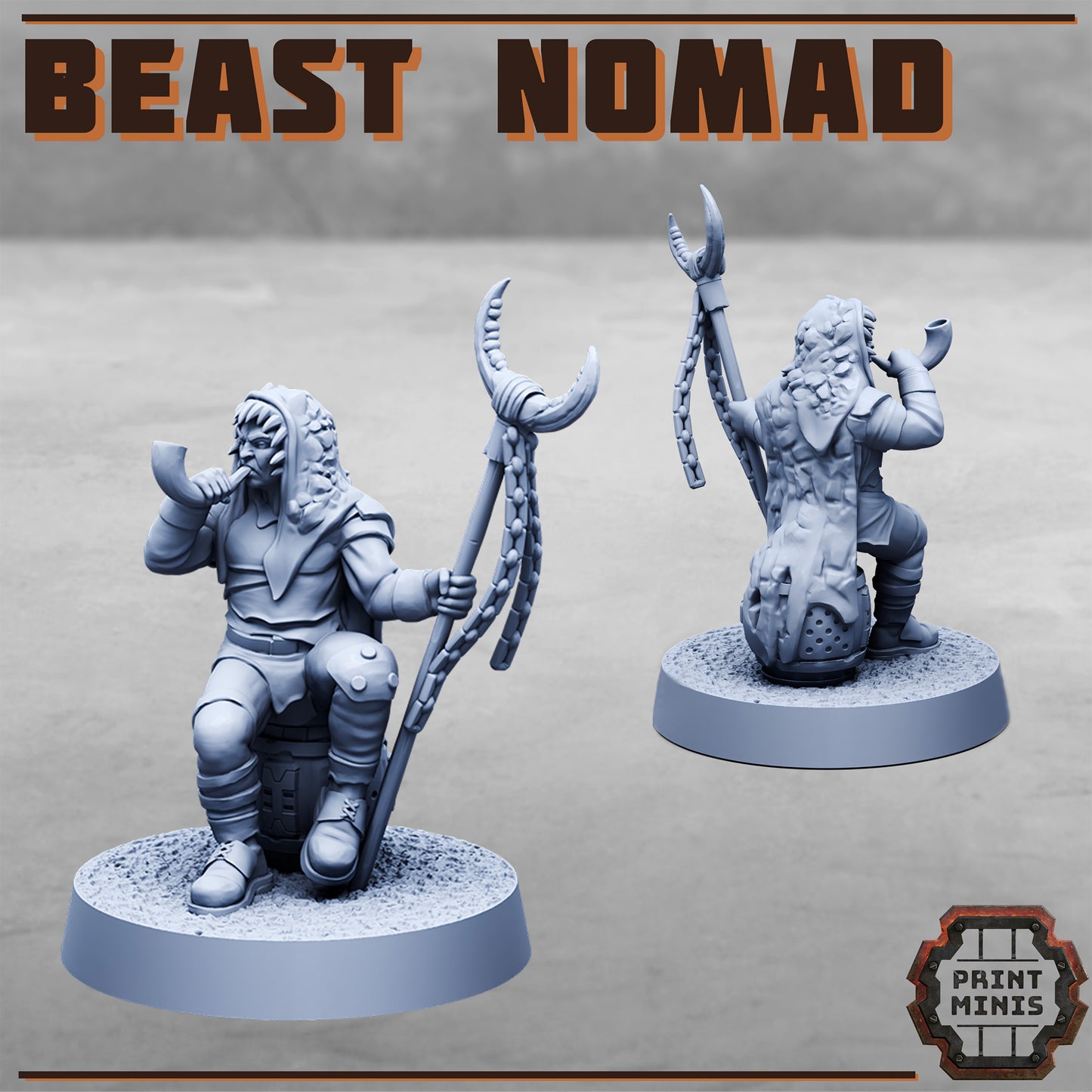 Beast Nomad and Rocksaws - Figurine Print Minis
