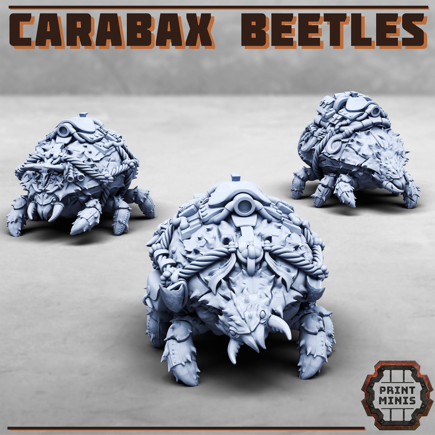 Veskari Tribe + Carabax Beetles - Figurines Print Minis