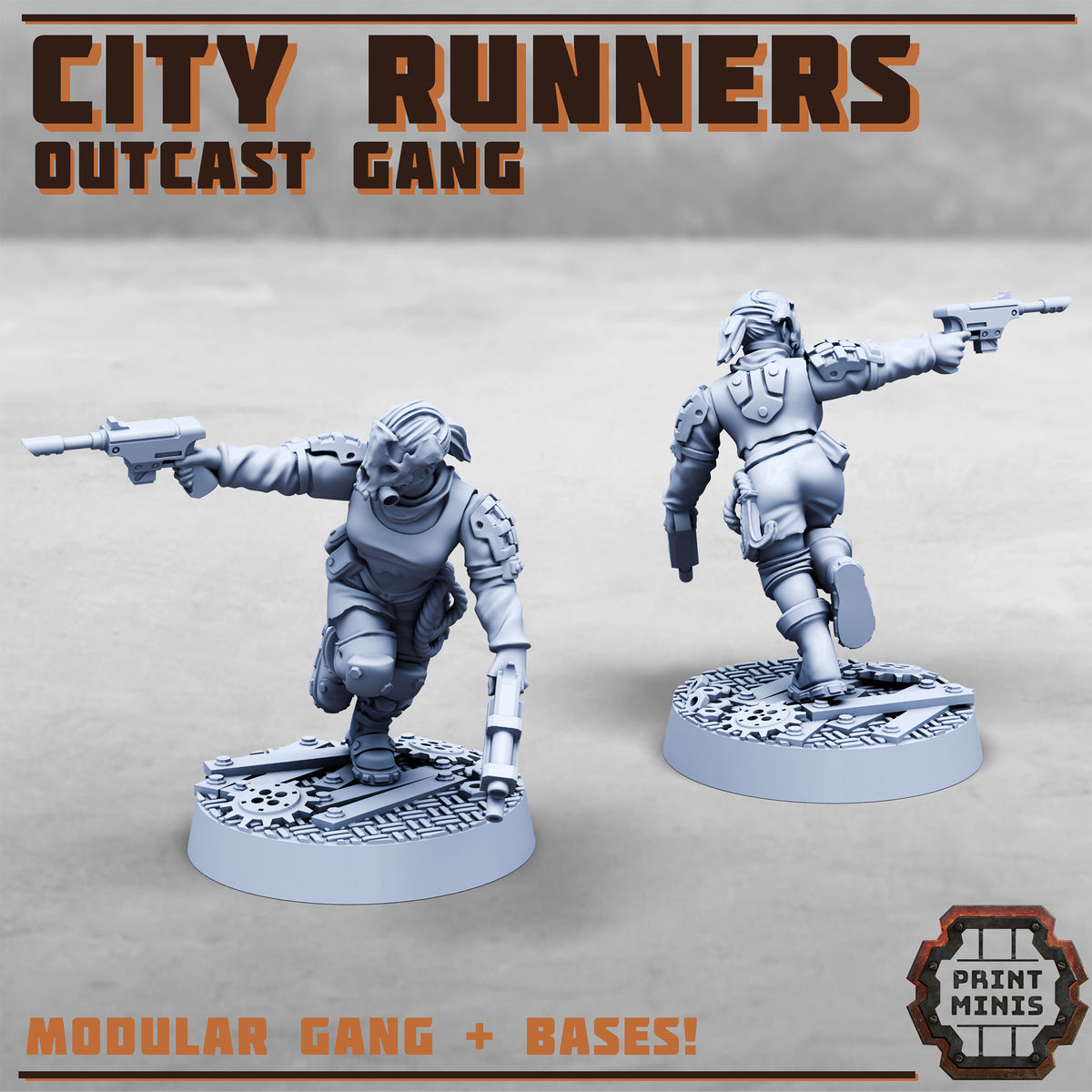 City Runners – Outcast Gang - Figurine Print Minis - PRINT MINIS - 3DPitFactory