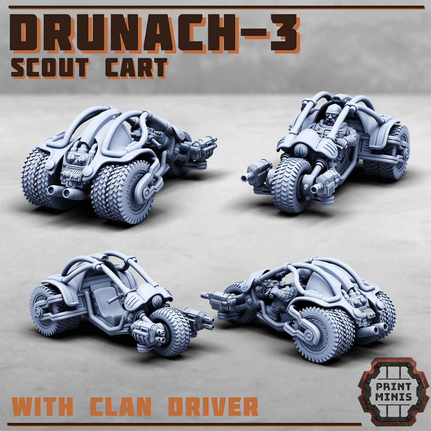 Drunach-3 Scout Cart - Figurine Print Minis