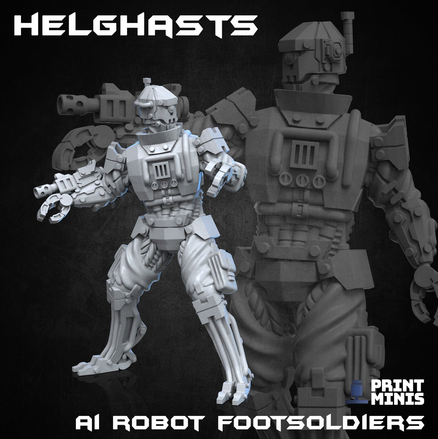 Helghasts - Robot Footsoldiers - Figurine Print Minis - PRINT MINIS - 3DPitFactory