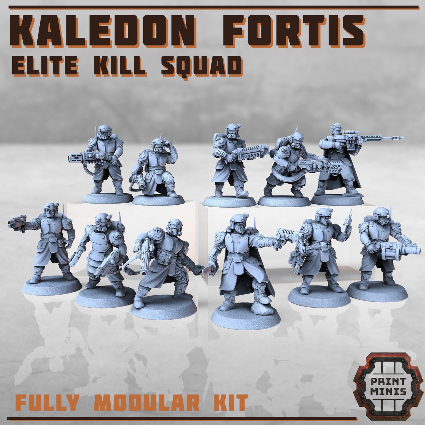 Kaledon Fortis - Elite Kill Squad - Figurine Print Minis - PRINT MINIS - 3DPitFactory