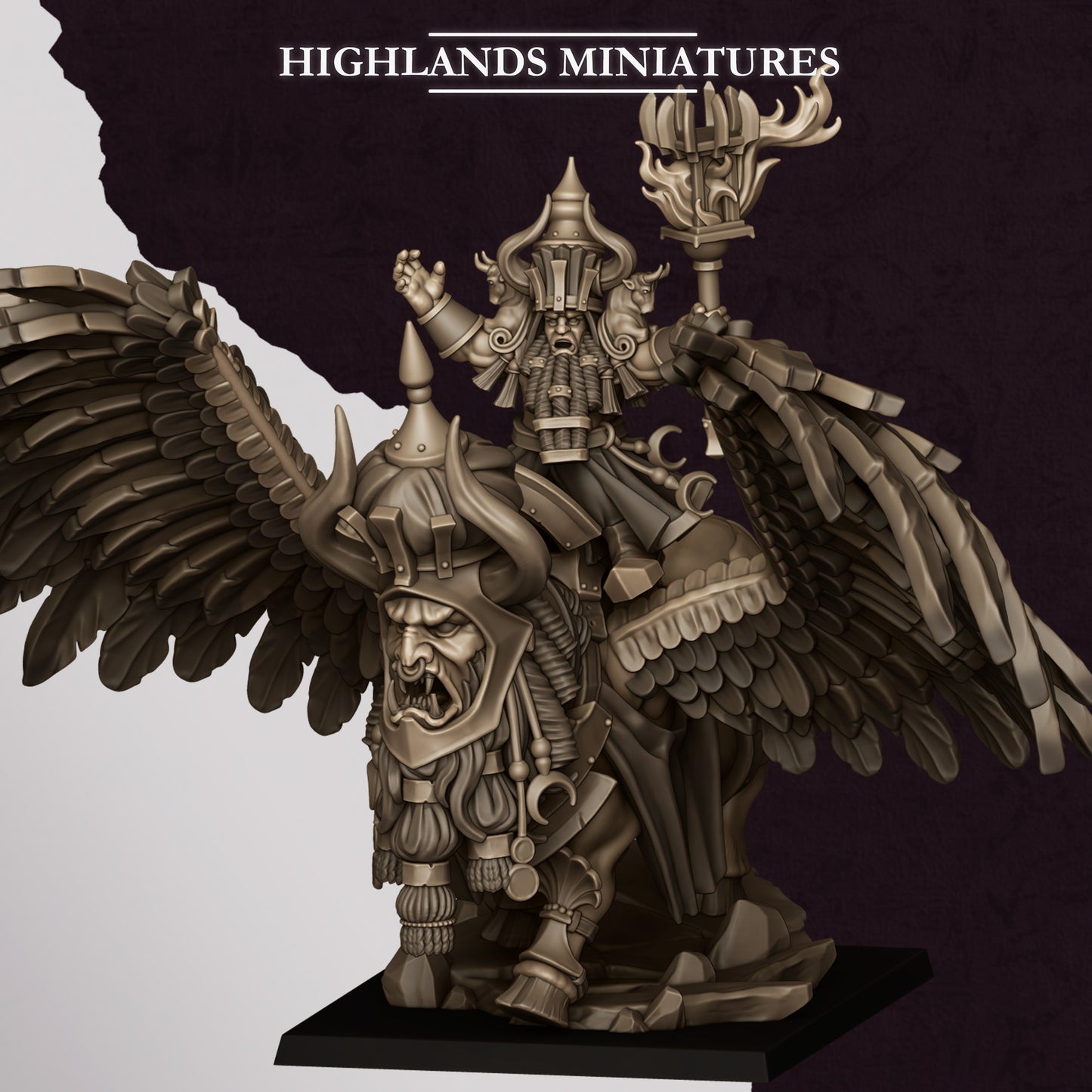 GREAT SORCERER OF MARDUK ON LAMASSU - HIGHLANDS Miniatures