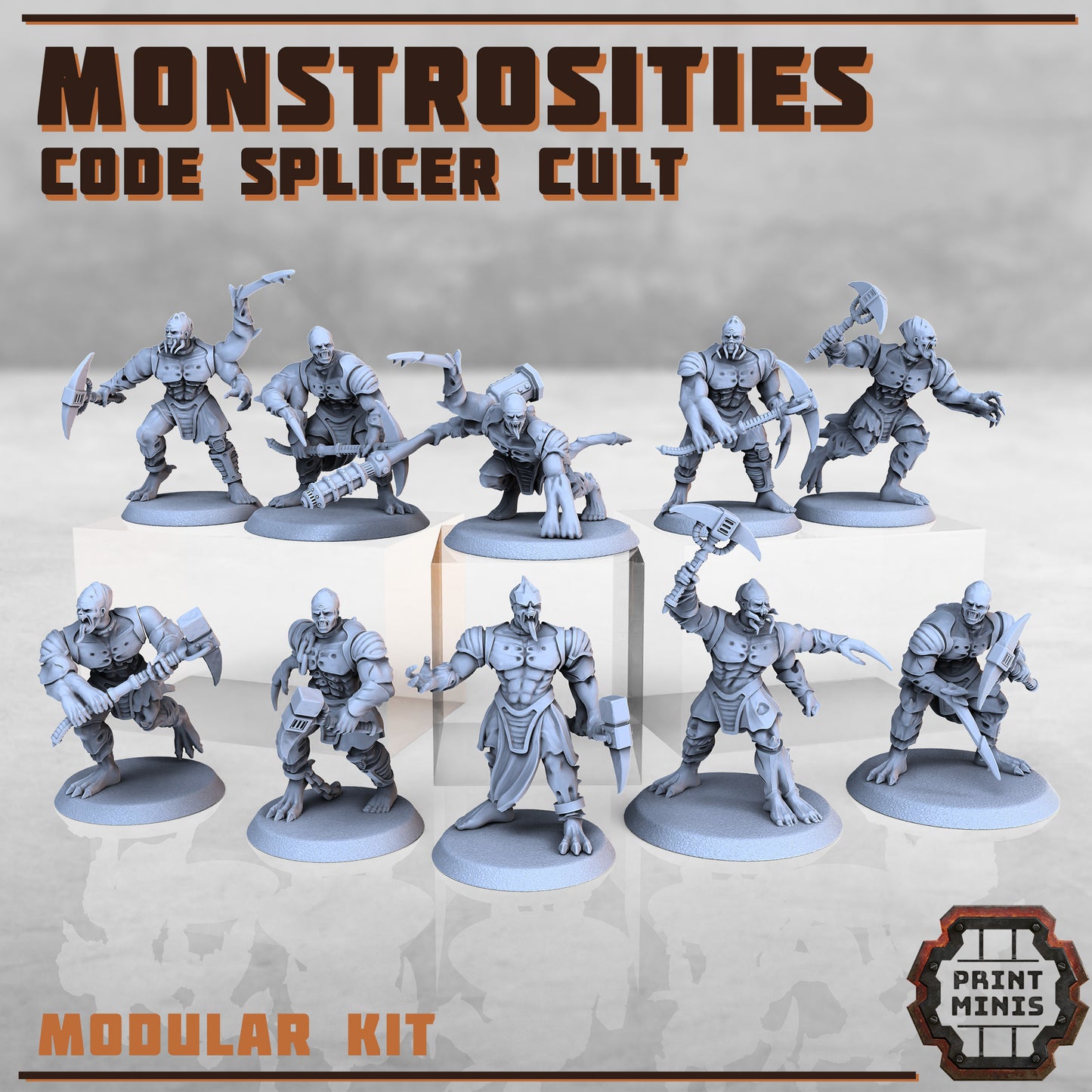 Monstrosities - Code Splicer Cult - Figurine Print Minis - PRINT MINIS - 3DPitFactory