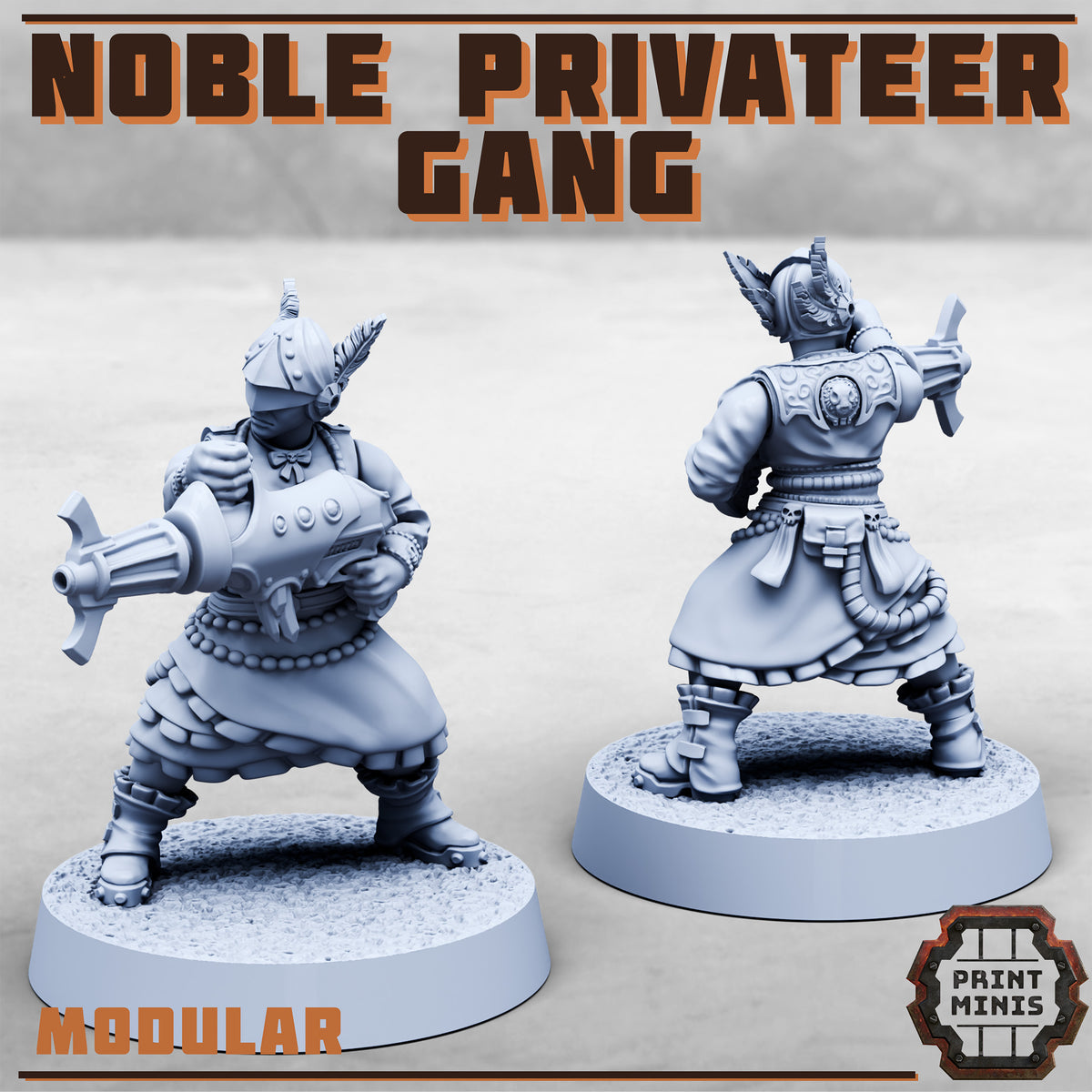 Noble Privateer Gang – Modular Men - Figurine Print Minis - PRINT MINIS - 3DPitFactory