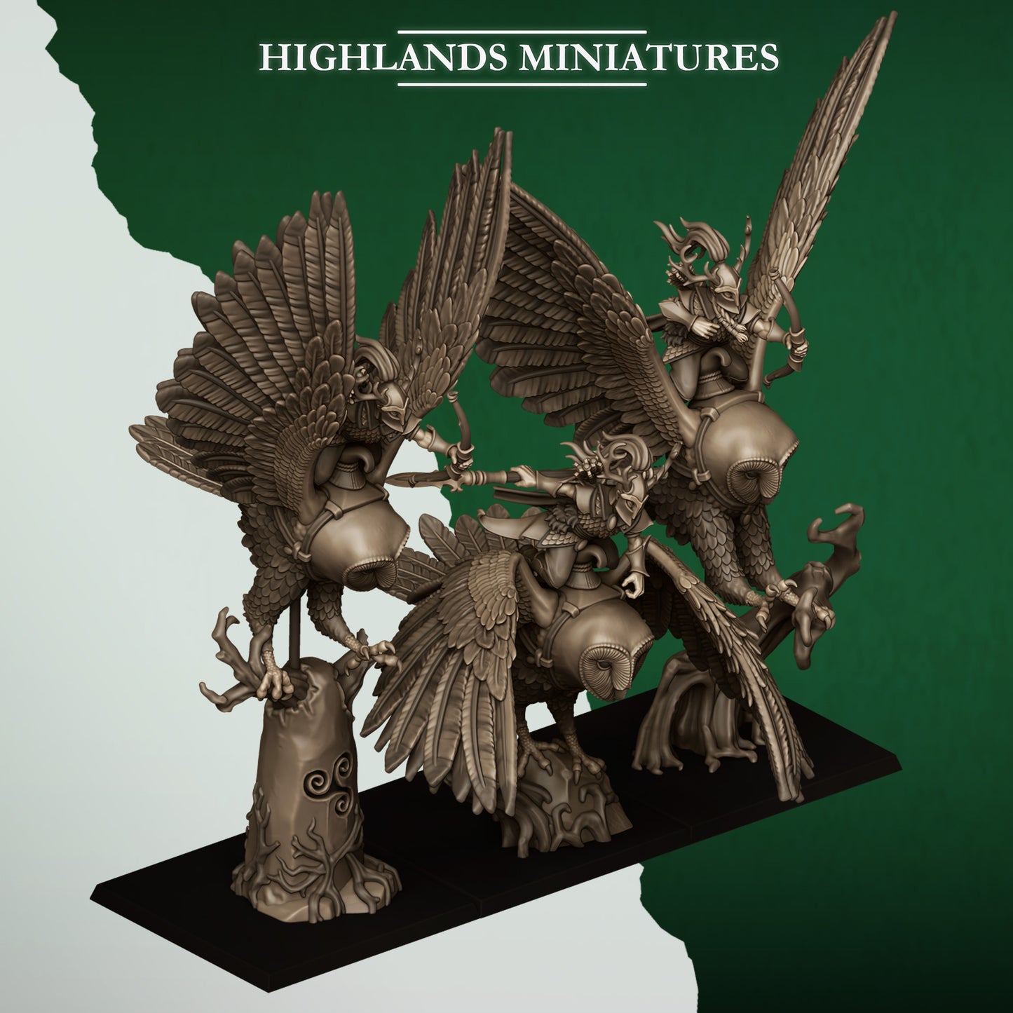 GREAT OWL RIDERS - Figurine Highlands Miniatures