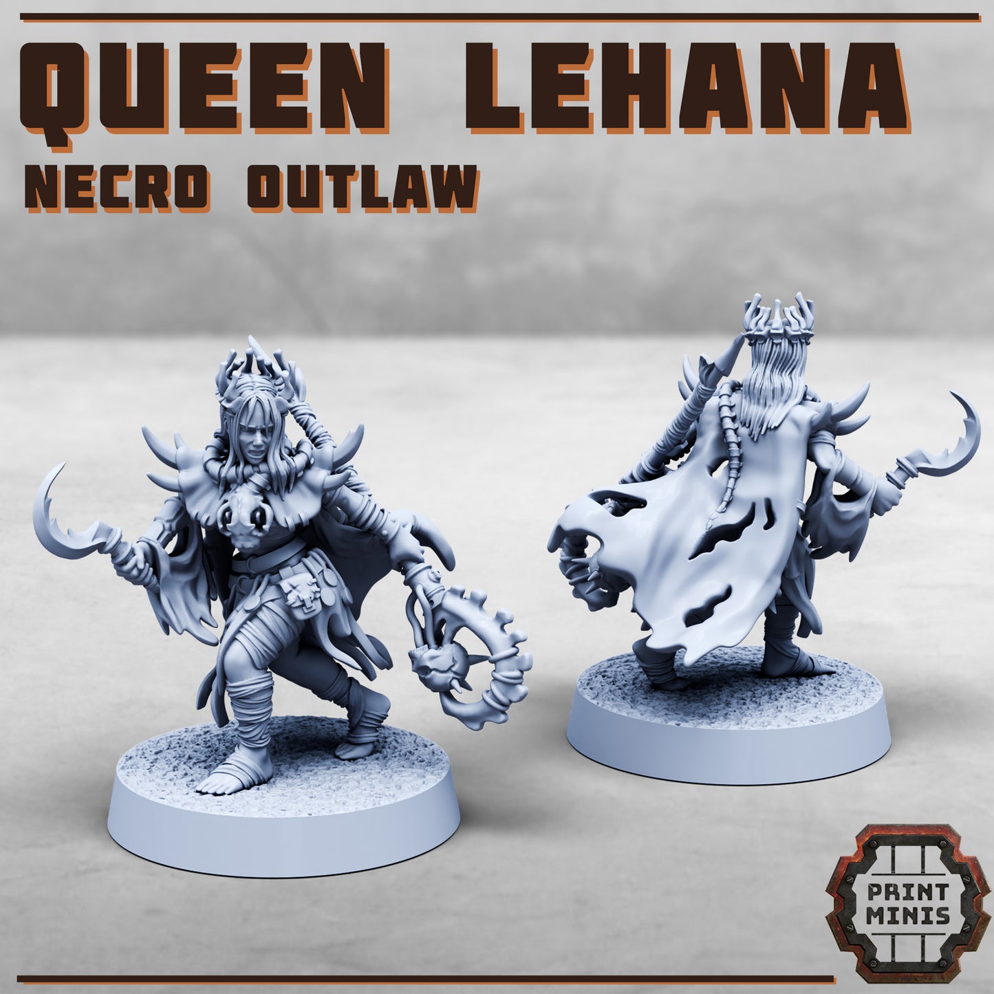 Queen Lehana - Necro Outlaw - Figurine Print Minis - PRINT MINIS - 3DPitFactory