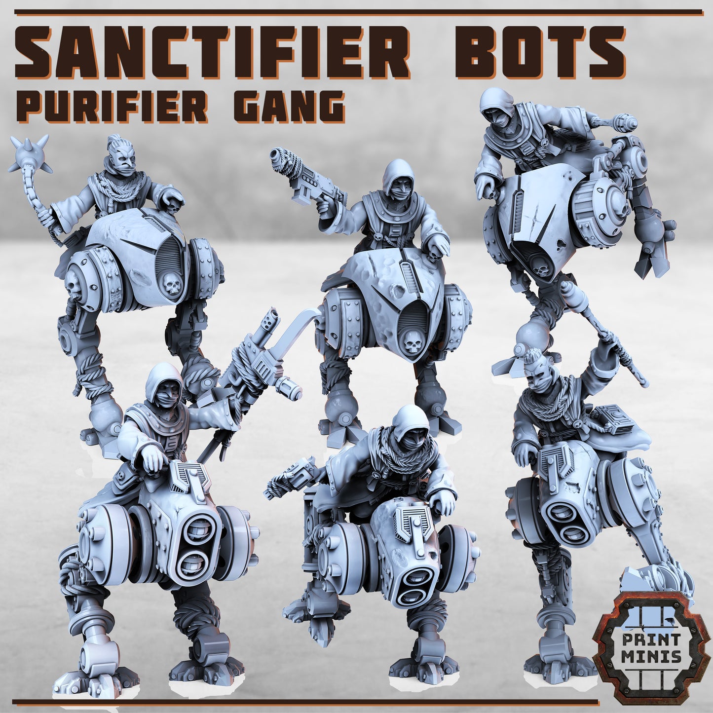 Purifier gang - Sanctifier bot riders - Figurine Print Minis - PRINT MINIS - 3DPitFactory