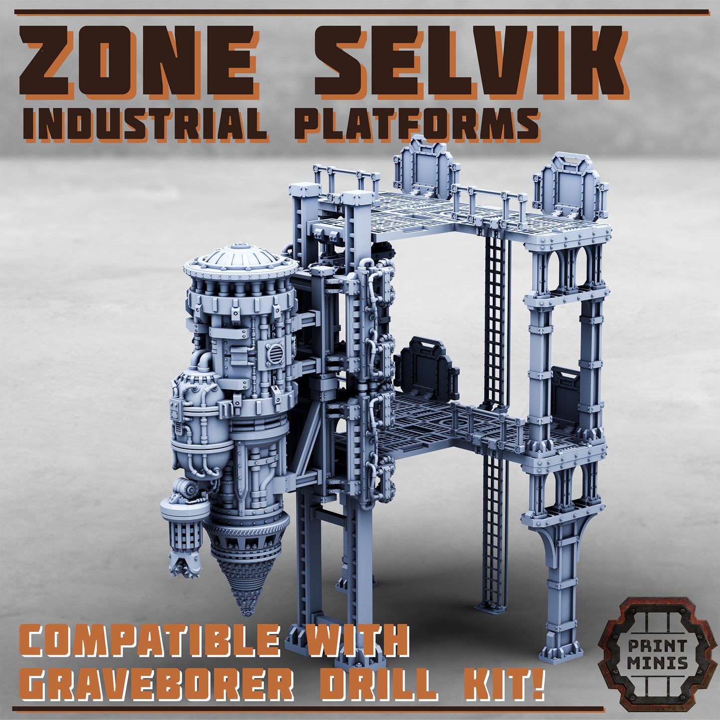Zone Selvik - Industrial Platform Kit - Figurine Print Minis