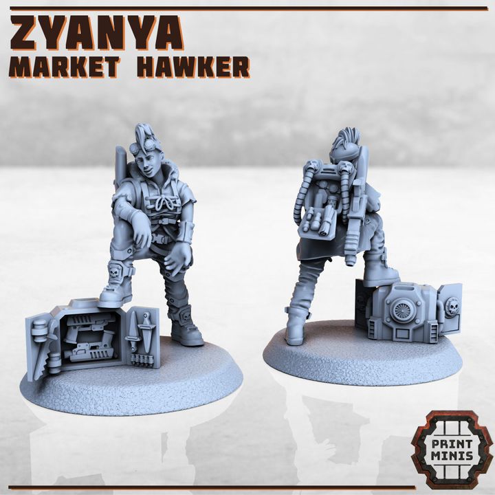 Krell et Zyanya - Market Hawker - Figurine Print Minis