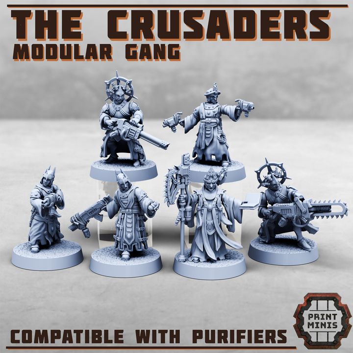 The Crusaders - Purifier Gang - Figurine Print Minis - PRINT MINIS - 3DPitFactory