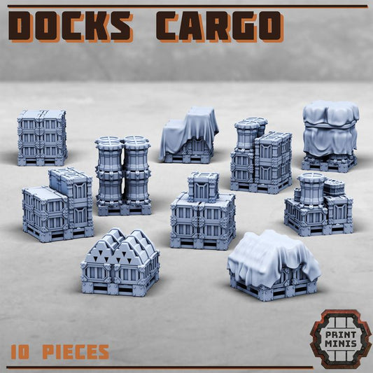 DOCKS CARGO - Cargo Set - 10 Pièces - Figurine Print Minis