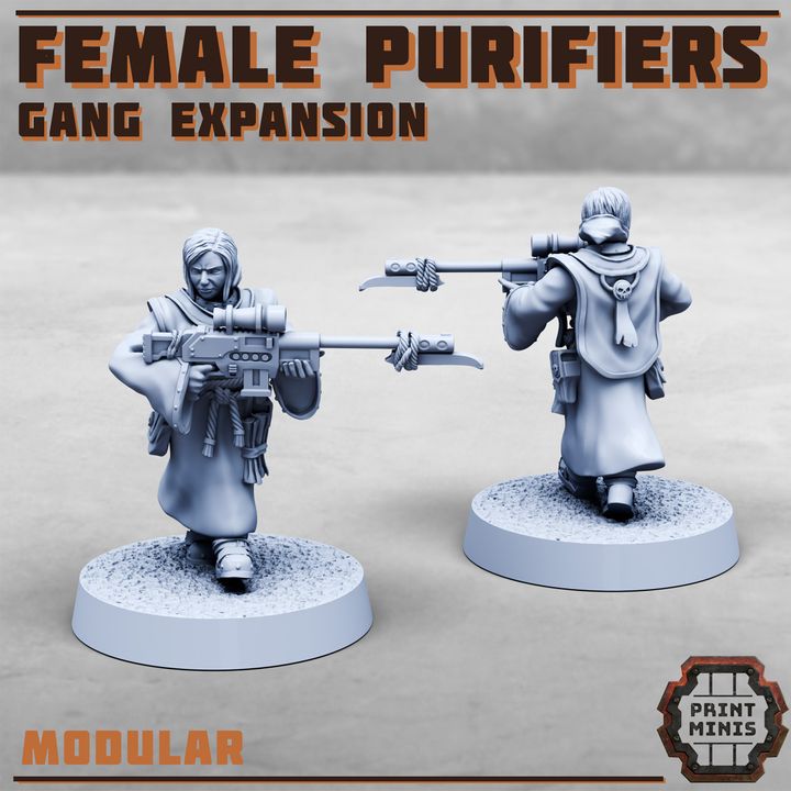 Purifier Gang - Female Expansion - Figurine Print Minis - PRINT MINIS - 3DPitFactory