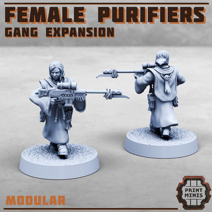 Purifier Gang - Female Expansion - Figurine Print Minis - PRINT MINIS - 3DPitFactory