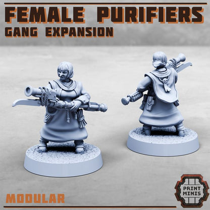 Purifier Gang - Female Expansion - Figurine Print Minis - PRINT MINIS - 3DPitFactory