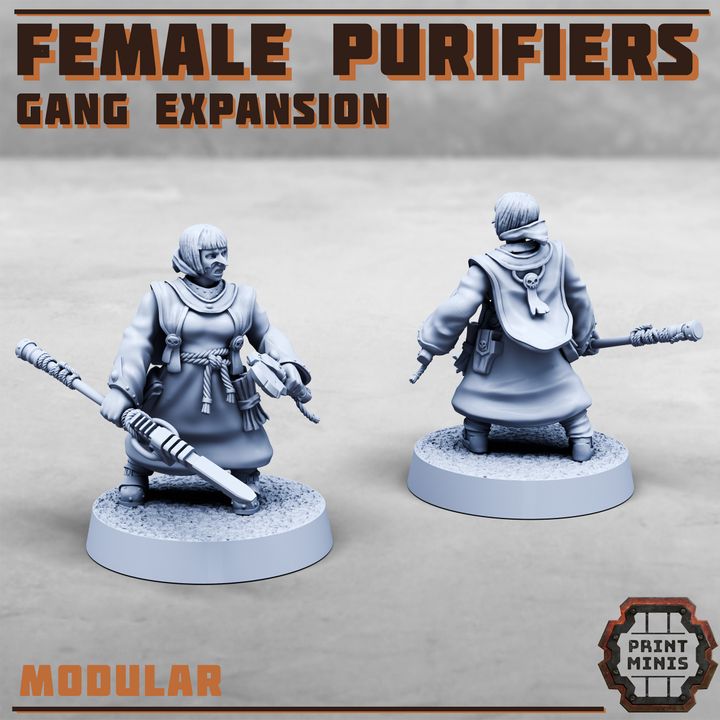 Purifier Gang - Female Expansion - Figurine Print Minis - PRINT MINIS - 3DPitFactory