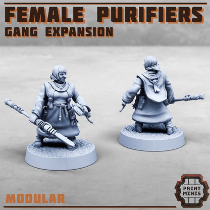 Purifier Gang - Female Expansion - Figurine Print Minis - PRINT MINIS - 3DPitFactory