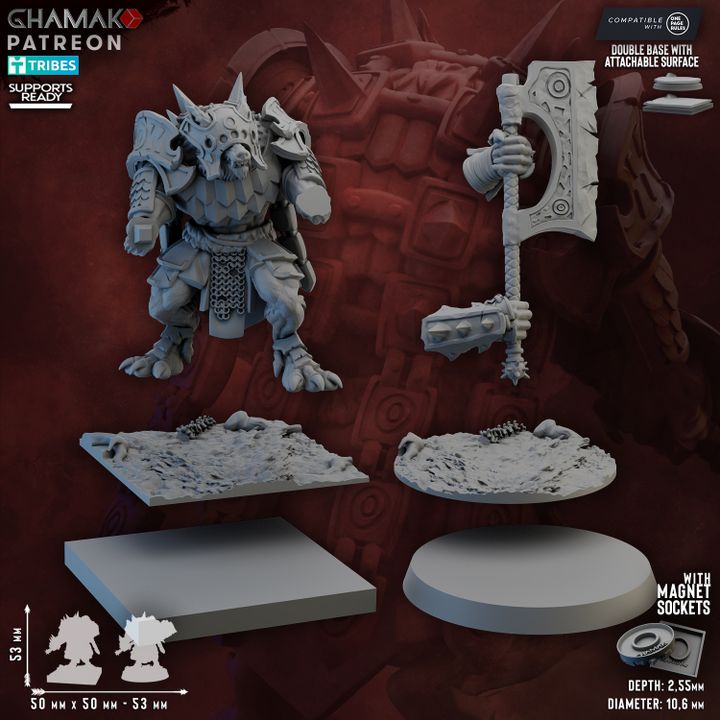 Rograth Iron Manes Champion - Figurines GHAMAK - GHAMAK - 3DPitFactory