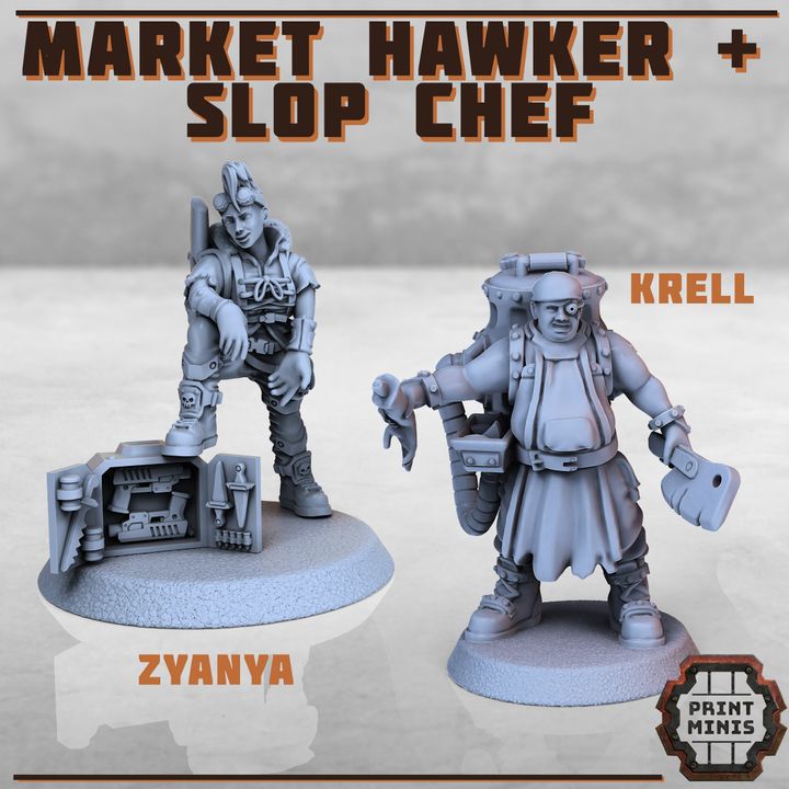Krell et Zyanya - Market Hawker - Figurine Print Minis
