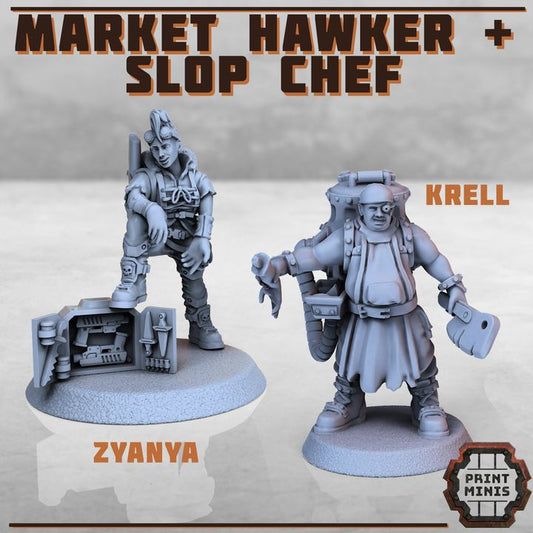Krell et Zyanya - Market Hawker - Figurine Print Minis