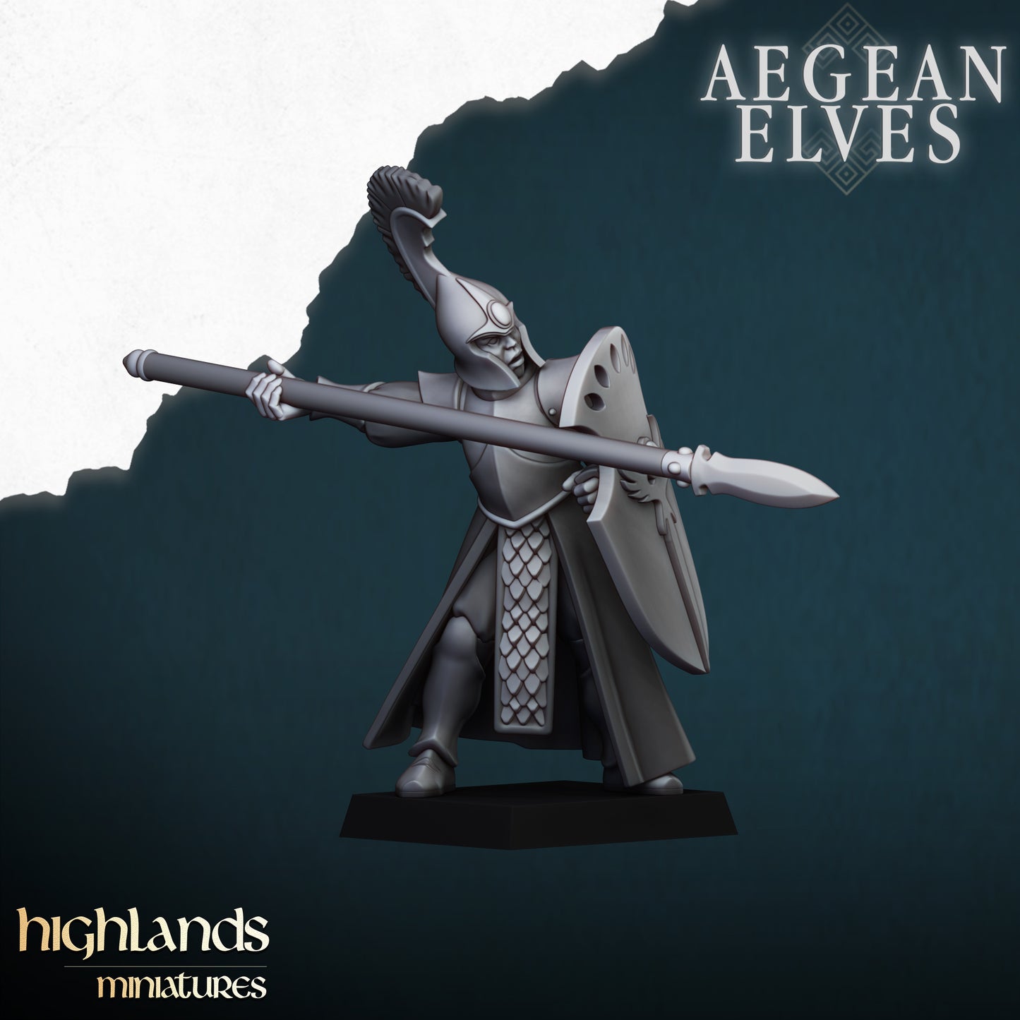 AEGEAN ELVES SPEARMEN - HIGHLANDS Miniatures