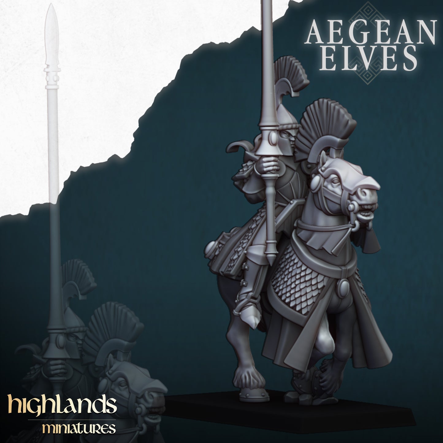 AEGEAN ELVES MOUNTED LANCES - Highlands Miniatures