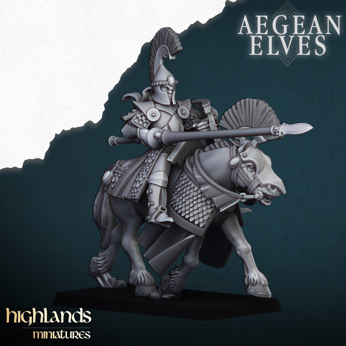 AEGEAN ELVES MOUNTED LANCES - Highlands Miniatures