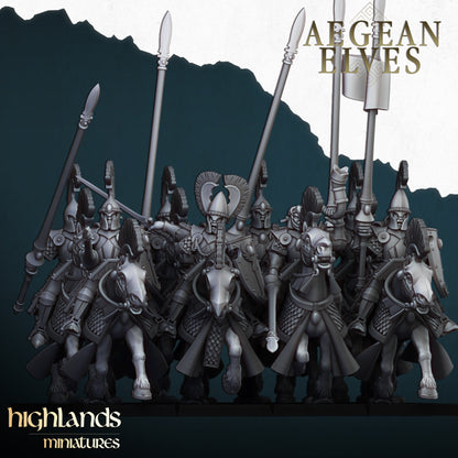 AEGEAN ELVES MOUNTED LANCES - Highlands Miniatures