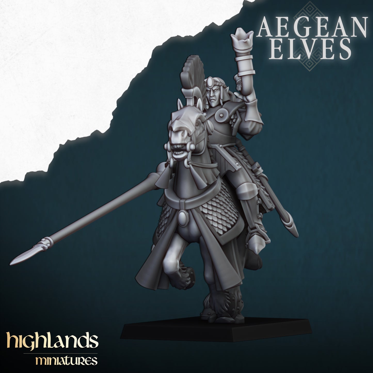 AEGEAN ELVES MOUNTED LANCES - Highlands Miniatures
