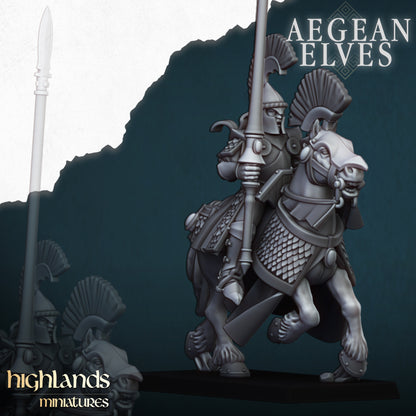 AEGEAN ELVES MOUNTED LANCES - Highlands Miniatures