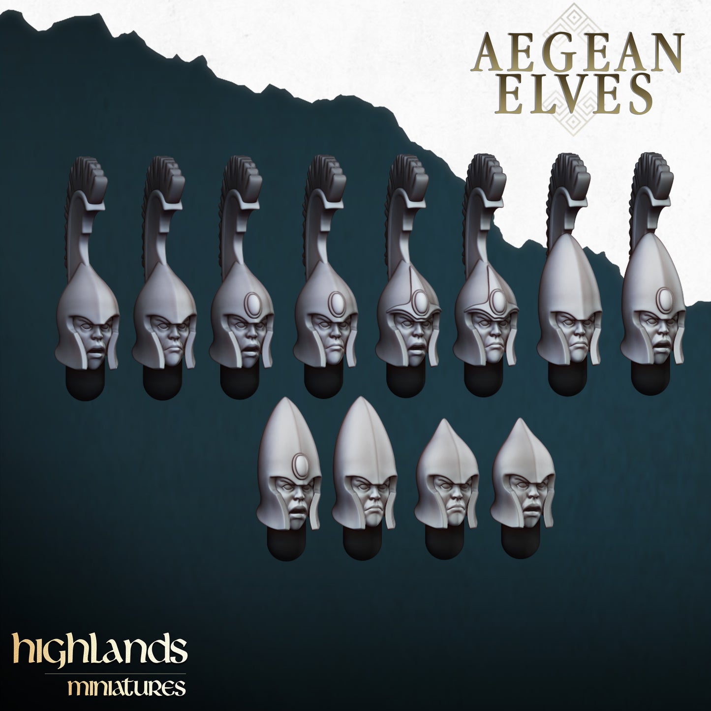 AEGEAN ELVES SPEARMEN - HIGHLANDS Miniatures