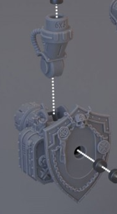 2 Pièces pour permettre l'option armes des 2 cotés pour le Questorian Imperial Vanguard of the Darkest Order