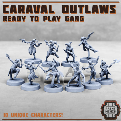 House Caraval Outlaws - Ready to Play Gang - Figurine Print Minis - PRINT MINIS - 3DPitFactory