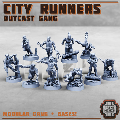 City Runners – Outcast Gang - Figurine Print Minis - PRINT MINIS - 3DPitFactory