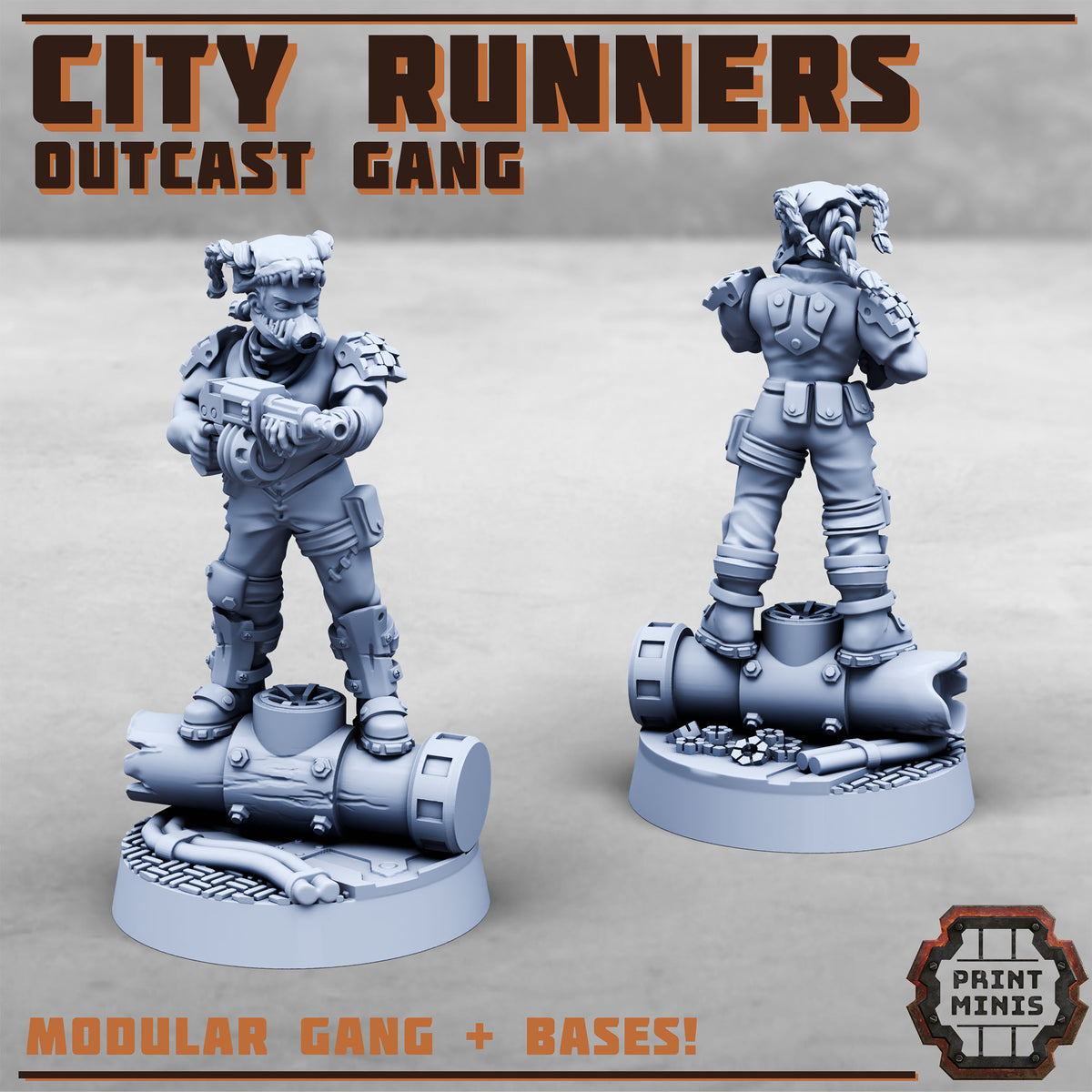 City Runners – Outcast Gang - Figurine Print Minis - PRINT MINIS - 3DPitFactory