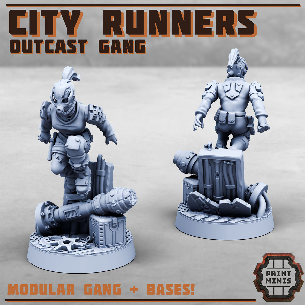 City Runners – Outcast Gang - Figurine Print Minis - PRINT MINIS - 3DPitFactory