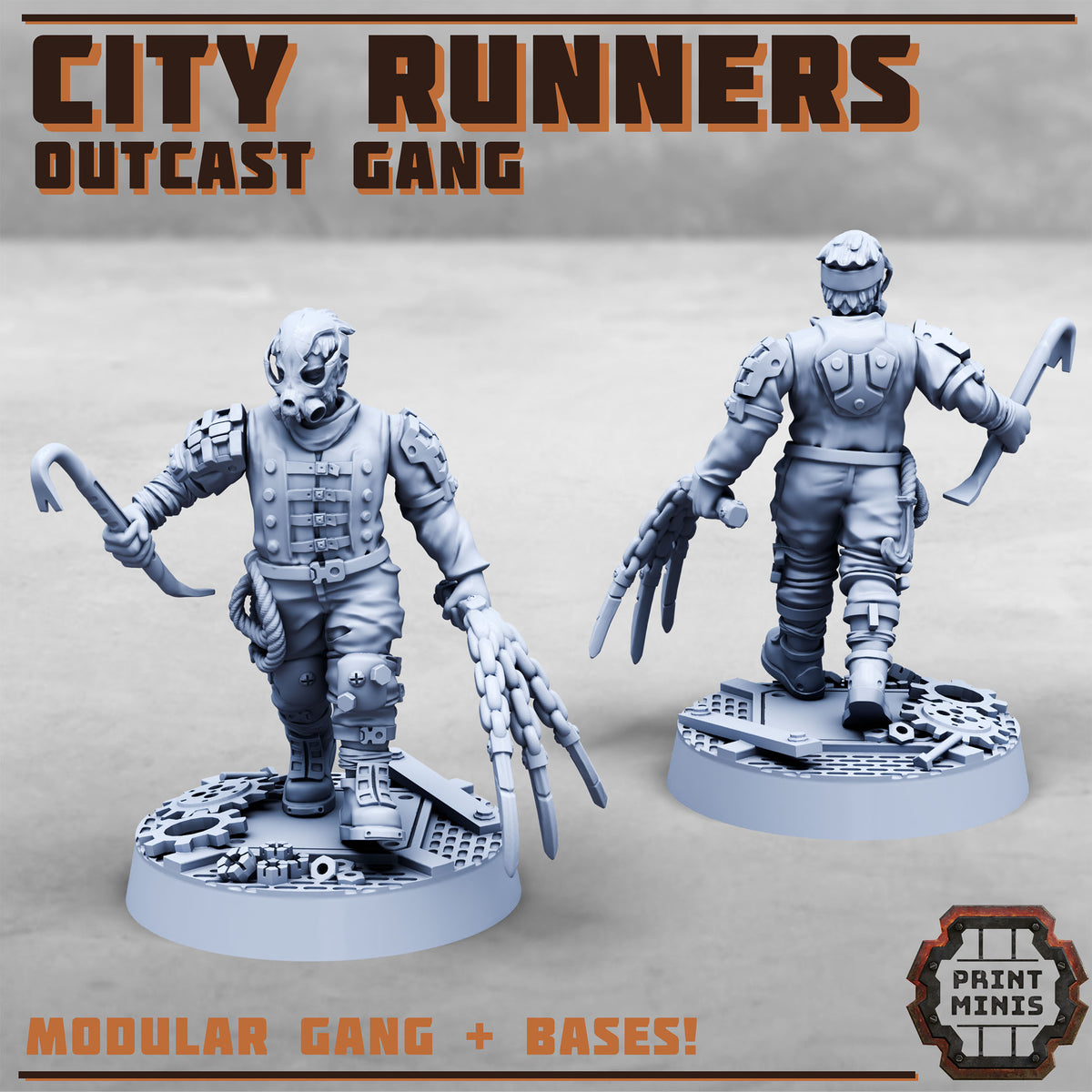 City Runners – Outcast Gang - Figurine Print Minis - PRINT MINIS - 3DPitFactory