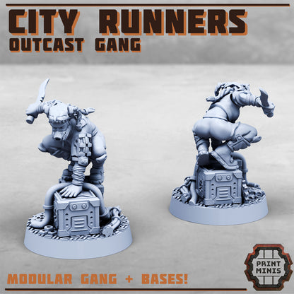 City Runners – Outcast Gang - Figurine Print Minis - PRINT MINIS - 3DPitFactory