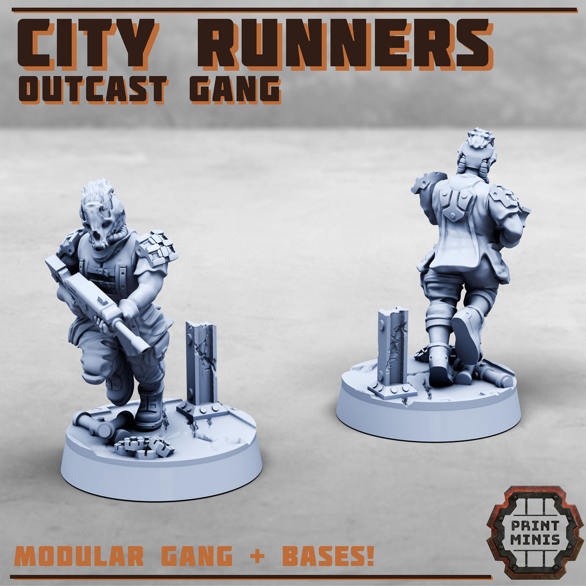 City Runners – Outcast Gang - Figurine Print Minis - PRINT MINIS - 3DPitFactory