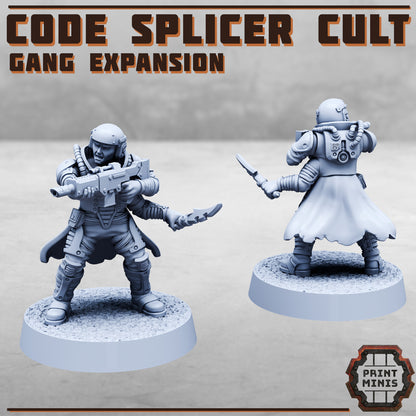 Code Splicer Cult - Gang Expansion - Figurine Print Minis - PRINT MINIS - 3DPitFactory