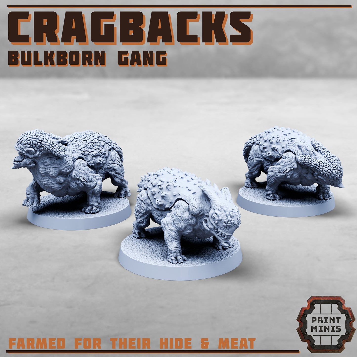 Cragbacks - Bulkborn Gang Creatures - Figurine Print Minis - PRINT MINIS - 3DPitFactory