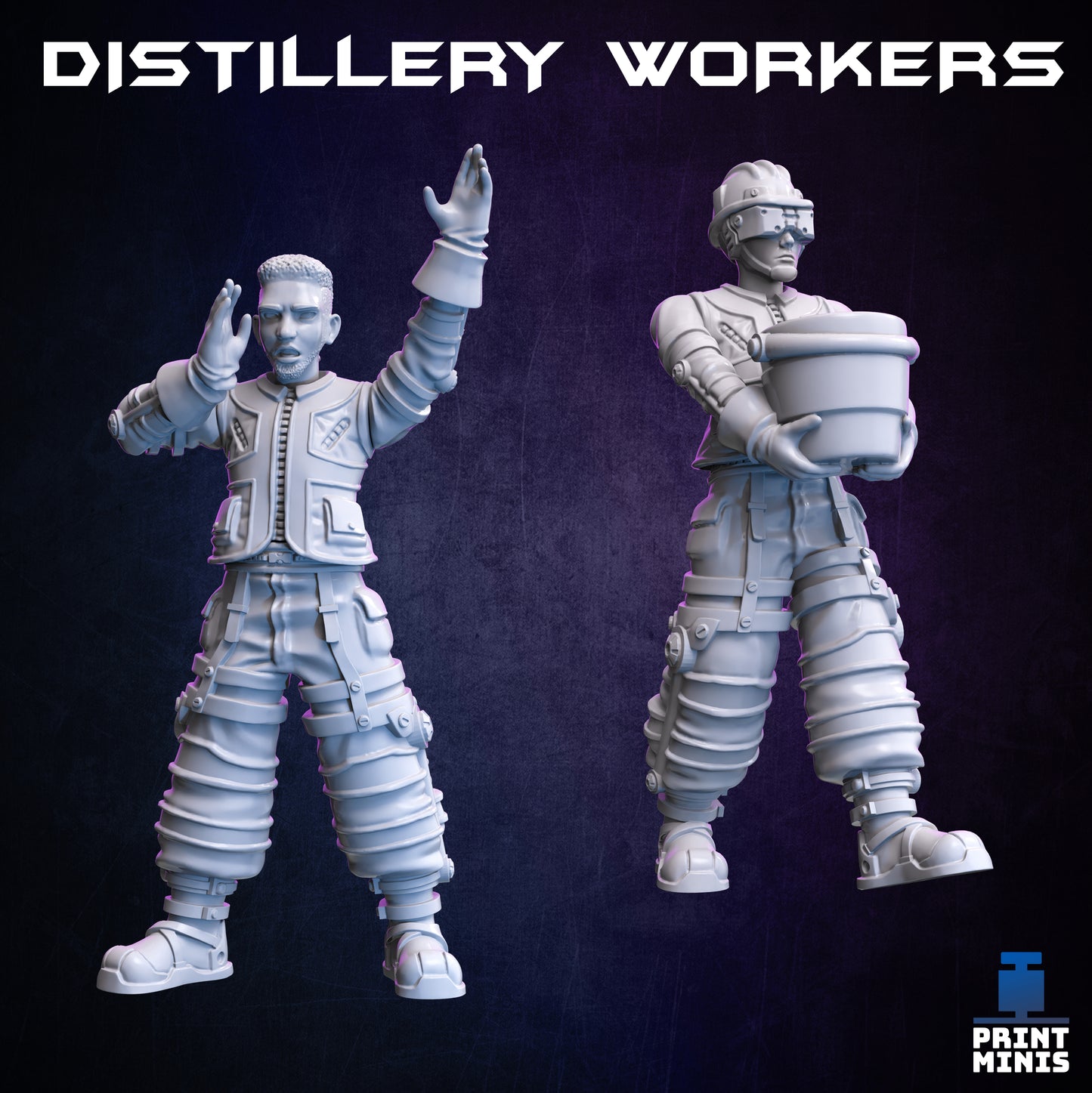 Distillery Workers - Figurine Print Minis - PRINT MINIS - 3DPitFactory