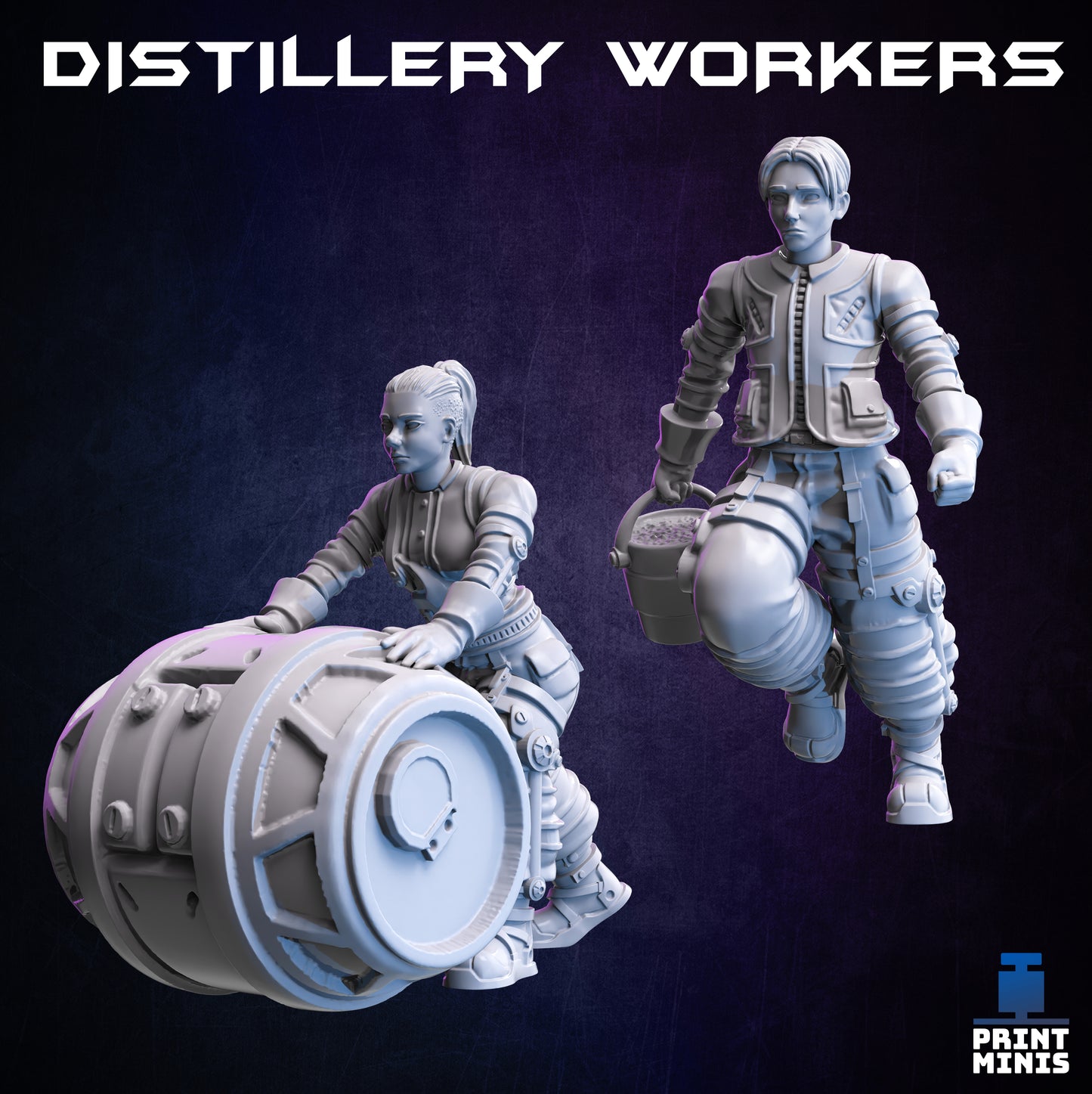 Distillery Workers - Figurine Print Minis - PRINT MINIS - 3DPitFactory