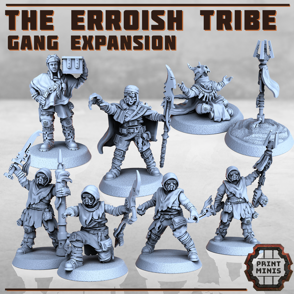 Erroish Tribe Gang Expansion - Figurine Print Minis - PRINT MINIS - 3DPitFactory