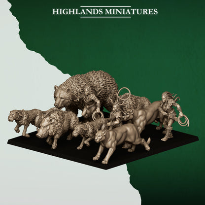 FERAL ANIMALS AND BEASTAMERS  - HIGHLANDS Miniatures