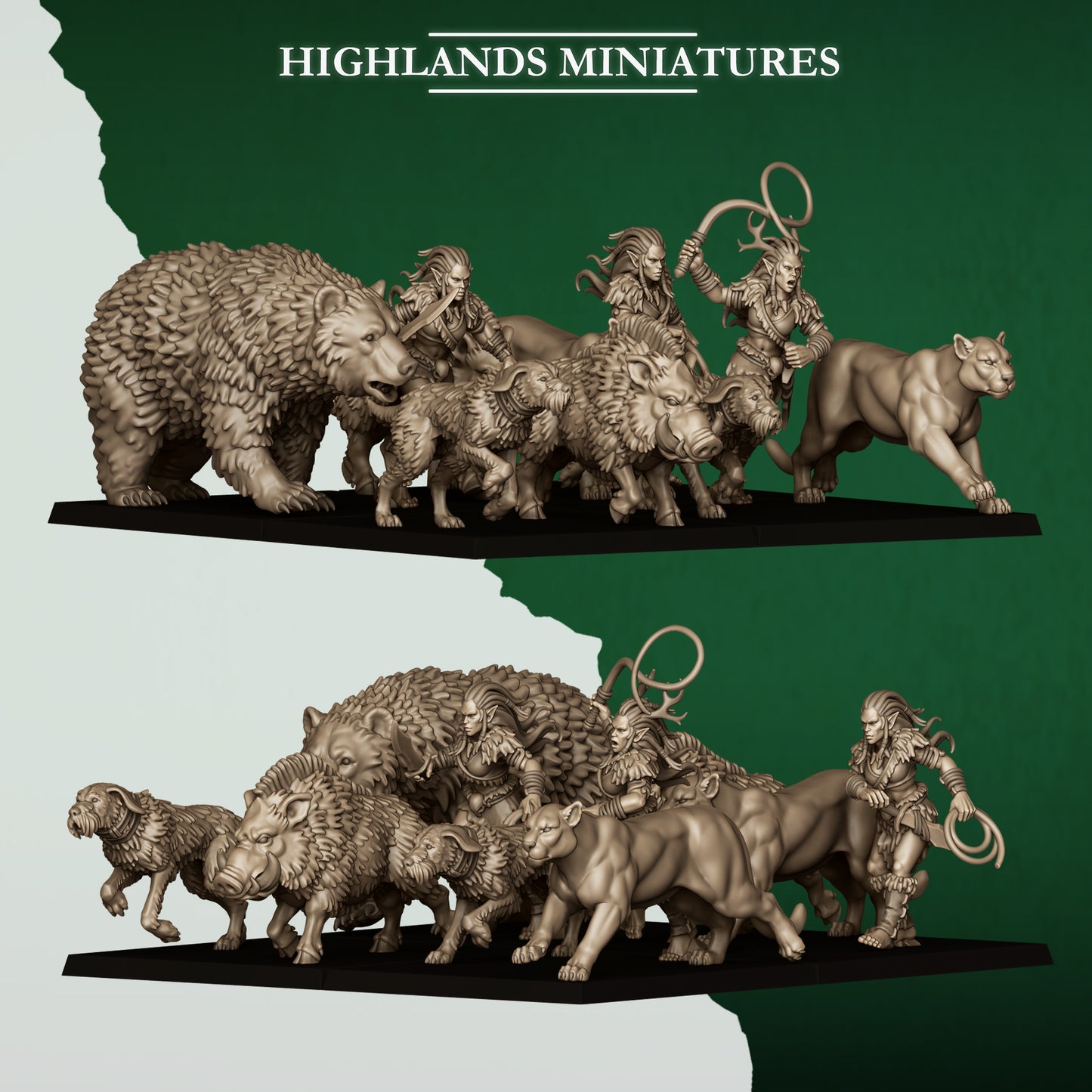 FERAL ANIMALS AND BEASTAMERS  - HIGHLANDS Miniatures