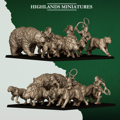 FERAL ANIMALS AND BEASTAMERS  - HIGHLANDS Miniatures