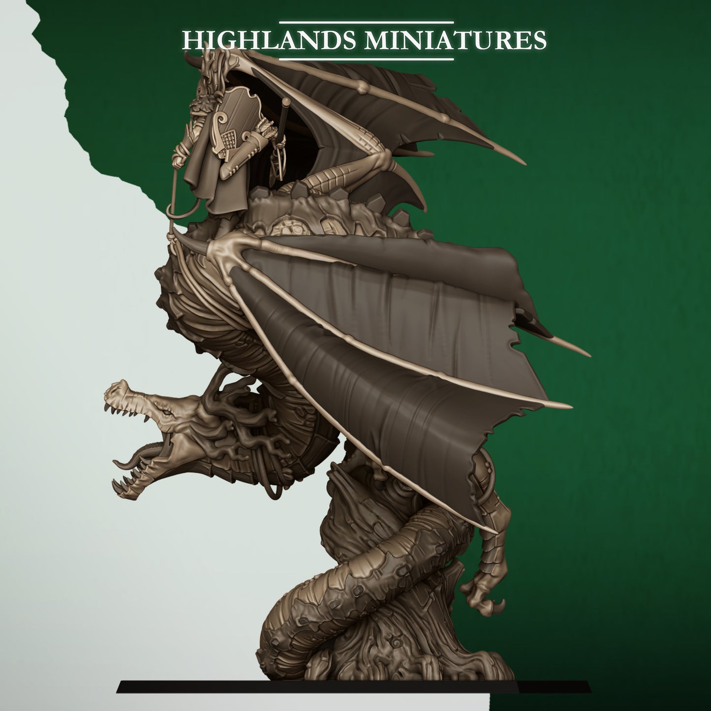 FERAL ELF PRINCE ON FERAL DRAGON - Highlands Miniatures