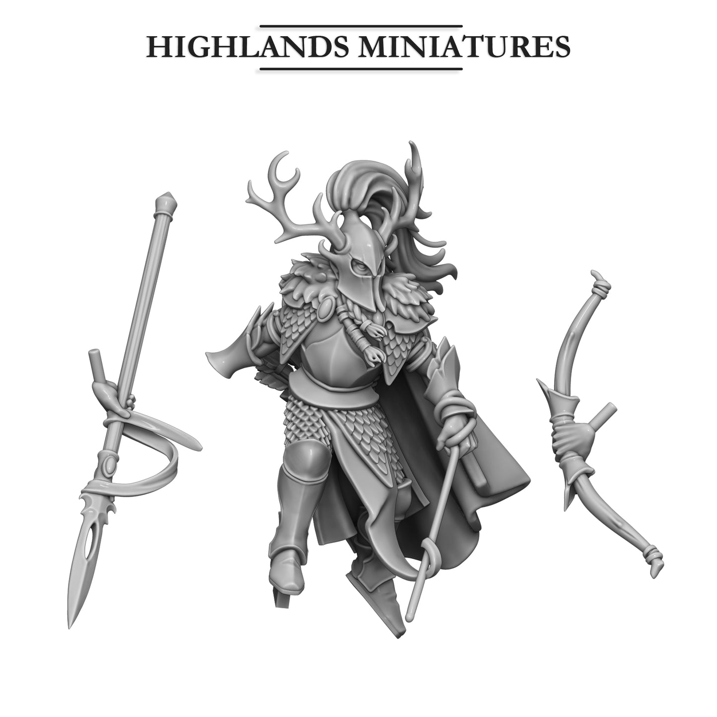 FERAL ELF PRINCE ON FERAL DRAGON - Highlands Miniatures